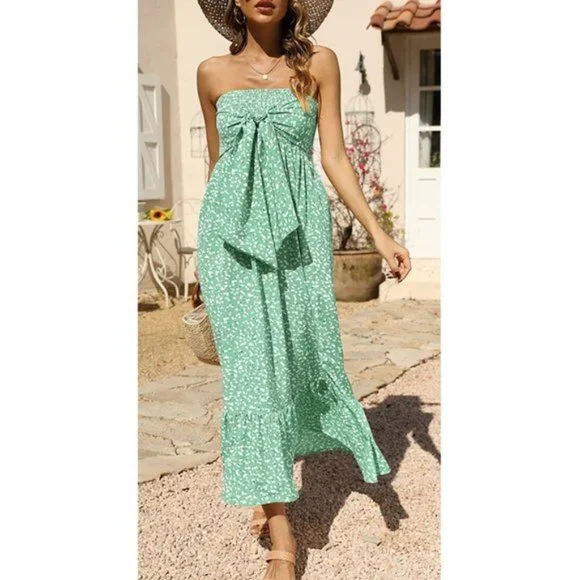 green emerald velvet dress Sheath Strapless Mint Green Floor Length Sleeveless Slit Prom Dress P1 –  PreppyDress main image 0